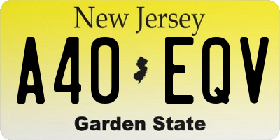 NJ license plate A40EQV