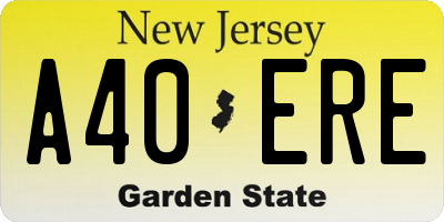 NJ license plate A40ERE