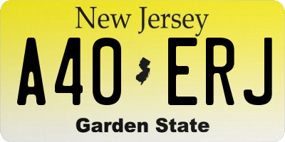 NJ license plate A40ERJ
