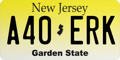 NJ license plate A40ERK