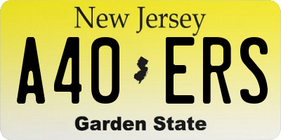 NJ license plate A40ERS