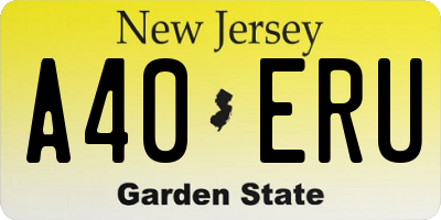 NJ license plate A40ERU