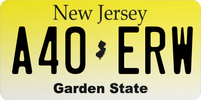 NJ license plate A40ERW