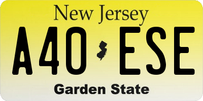 NJ license plate A40ESE