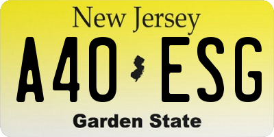 NJ license plate A40ESG