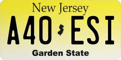 NJ license plate A40ESI