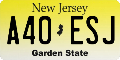 NJ license plate A40ESJ