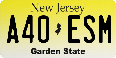 NJ license plate A40ESM