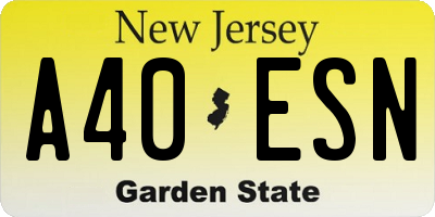 NJ license plate A40ESN