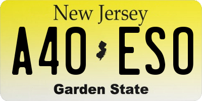 NJ license plate A40ESO