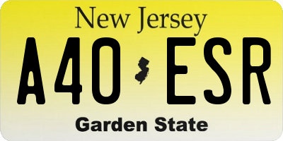 NJ license plate A40ESR