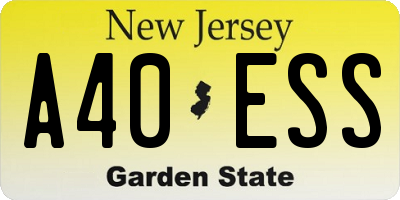 NJ license plate A40ESS