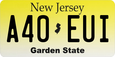 NJ license plate A40EUI