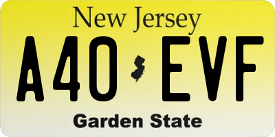 NJ license plate A40EVF