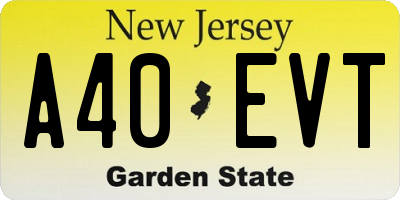 NJ license plate A40EVT