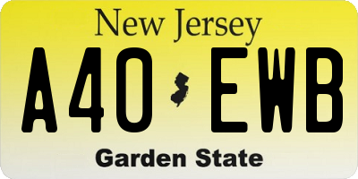 NJ license plate A40EWB