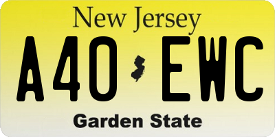 NJ license plate A40EWC
