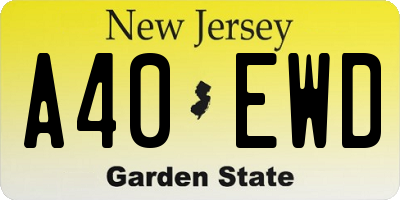 NJ license plate A40EWD