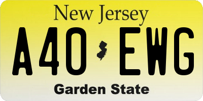 NJ license plate A40EWG