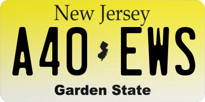 NJ license plate A40EWS