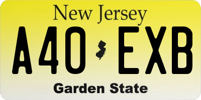 NJ license plate A40EXB