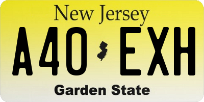 NJ license plate A40EXH