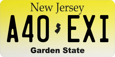 NJ license plate A40EXI