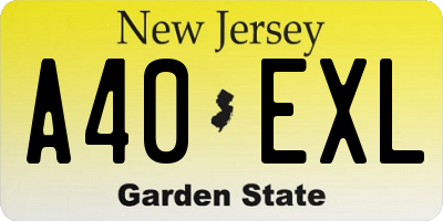 NJ license plate A40EXL