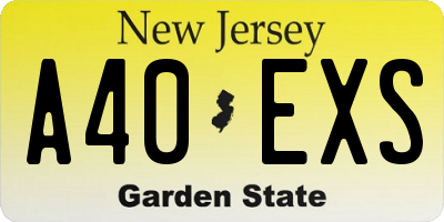 NJ license plate A40EXS