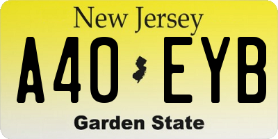NJ license plate A40EYB