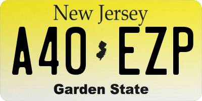 NJ license plate A40EZP