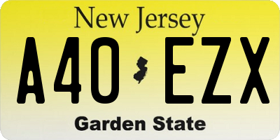 NJ license plate A40EZX