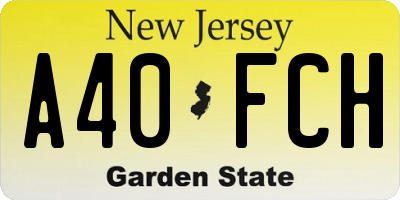 NJ license plate A40FCH