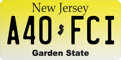 NJ license plate A40FCI