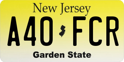 NJ license plate A40FCR