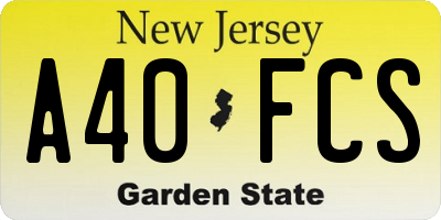 NJ license plate A40FCS