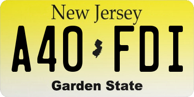NJ license plate A40FDI