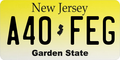 NJ license plate A40FEG