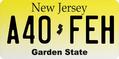 NJ license plate A40FEH