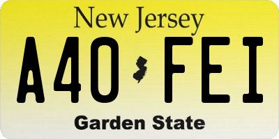 NJ license plate A40FEI