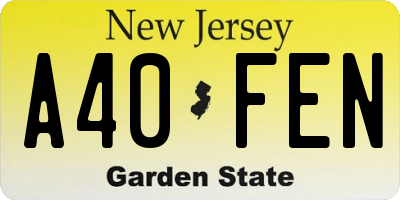 NJ license plate A40FEN