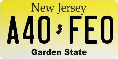 NJ license plate A40FEO