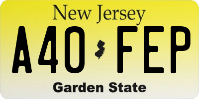 NJ license plate A40FEP