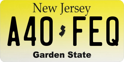 NJ license plate A40FEQ