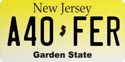 NJ license plate A40FER