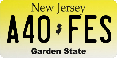 NJ license plate A40FES