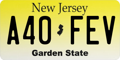 NJ license plate A40FEV