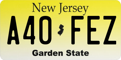 NJ license plate A40FEZ