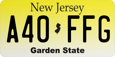 NJ license plate A40FFG