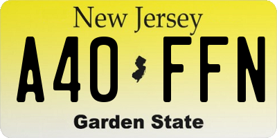 NJ license plate A40FFN